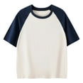 thumbnail image 1 of Liyamei Boys Short Sleeve T Shirt Color Block Raglan Tee Comfortable Top For Kids Casual Everyday Wear Youth Summer Outfit Boys T-Shirts Size 11-12 Years, 1 of 3