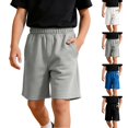thumbnail image 1 of Liyamei Boys Solid Color Athletic Shorts with Elastic Waist for Summer Play Size 5-14,Blue, 1 of 6