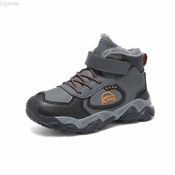Liyamei Boys Winter Fleece Lined Ankle Boots Comfortable Warm Sports Sneakers For Toddlers And Kids Outdoor Play Shoes Boys Sneakers Size 2.5