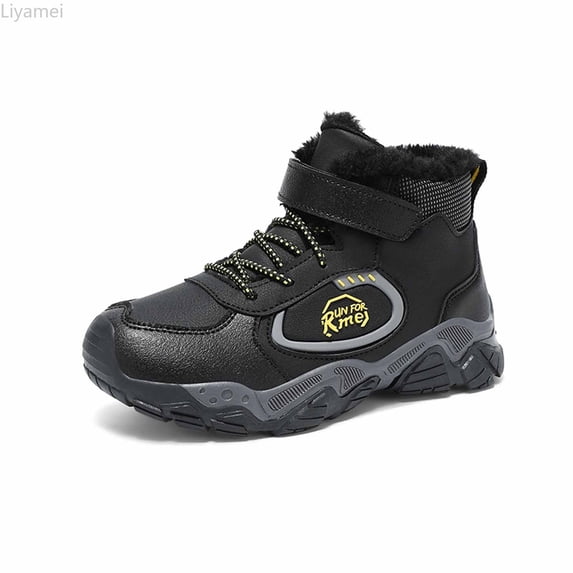 Liyamei Boys Winter Fleece Lined Ankle Boots Comfortable Warm Sports Sneakers For Toddlers And Kids Outdoor Play Shoes Boys Sneakers Size 7