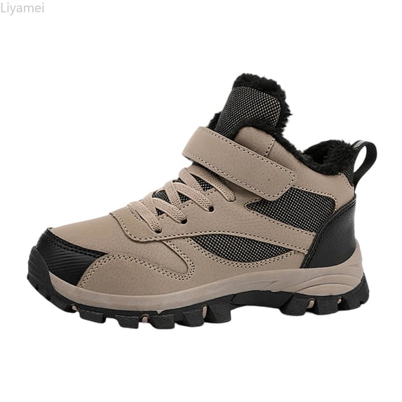 Liyamei Boys Winter Fleece Lined Ankle Boots Comfortable Warm Sports Sneakers For Toddlers And Kids Outdoor Play And Casual Daily Wear Boys Sneakers Size 13.5