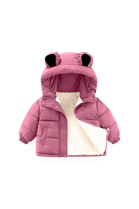 Boys Winter Jacket Warm Thermal Insulated Coat With Cartoon Design Thickened Down Alternative Filled Outerwear For Cold Weather Boys Hooded Winter Coat Size 3-4 Years