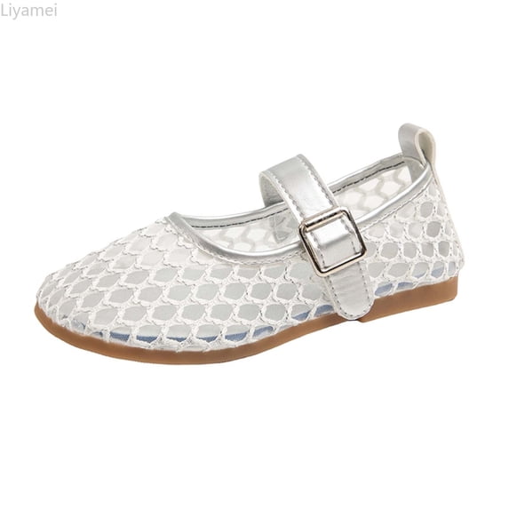 Liyamei Breathable Mesh Ballet For Girls Soft Sole Casual Shoes Lightweight Slip On Toddler Sandals Closed Toe Sandals For Girls Size 12.5