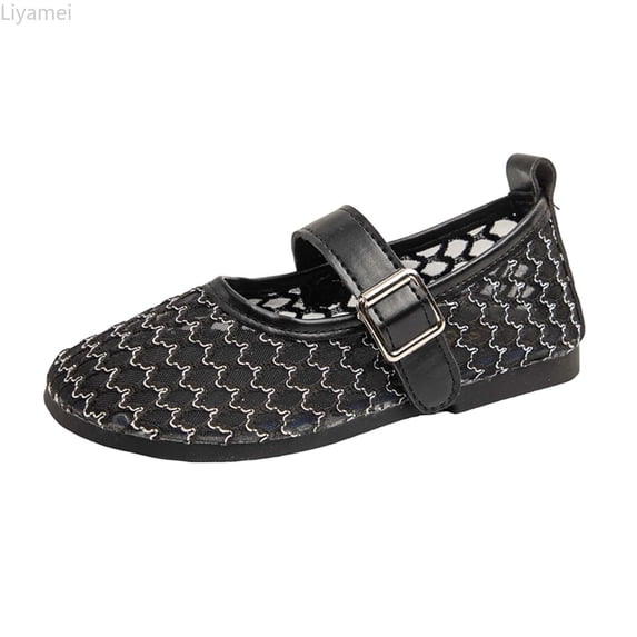Liyamei Breathable Mesh Ballet For Girls Soft Sole Casual Shoes Lightweight Slip On Toddler Sandals Closed Toe Sandals For Girls Size 12.5