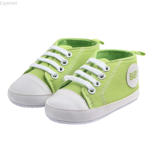 Liyamei Breathable Soft Sole First Canvas Shoes For Babies Lightweight Flexible Non Slip Infant Sneakers For Toddler Boys Girls Size 4