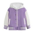 thumbnail image 1 of Liyamei Child Boys Girls Autumn Spring Long Sleeved Color Block Baseball Hooded Coat Top Clothes Boys Winter Coat Size 5-6 Years, 1 of 5