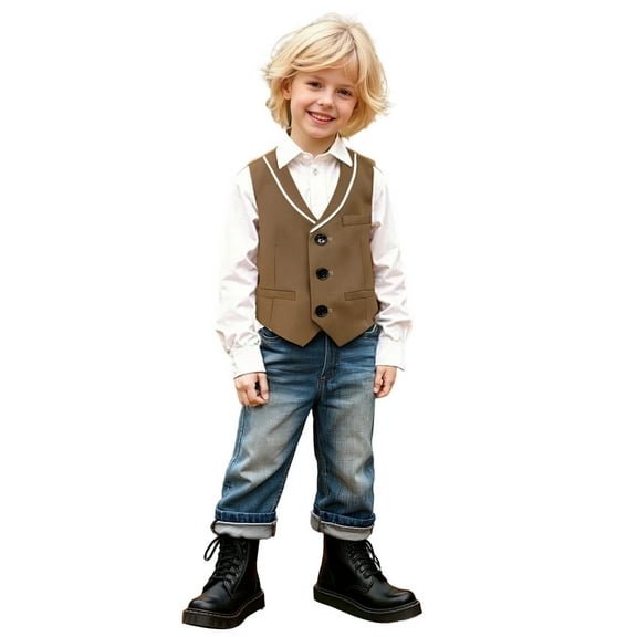 Liyamei Children's Suit And Tuxedo Elegant Page Boy Suit For Children Piano Speech Handsome And Fashionable For Toddlers To Teenagers. Boys Casual Tops Size 9-10 Years