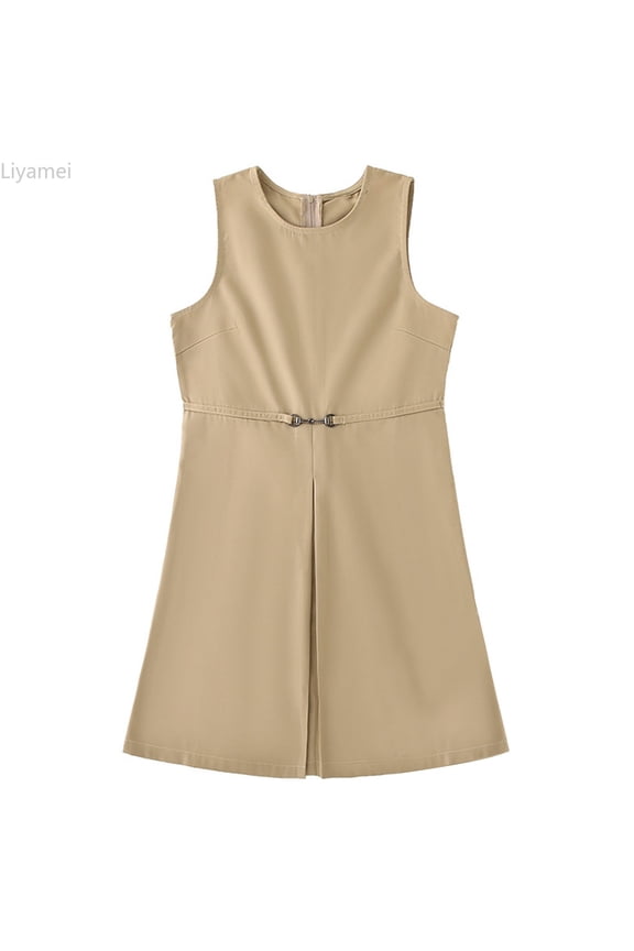 Classic School Dress For Girls Plaid Pinafore With V Neck And Adjustable Straps For Academic Year And Campus Wear Suitable For 6 17 Years Girls Dresses 8-9 Years