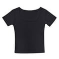 thumbnail image 1 of Liyamei Crop Tops For Girls Short Sleeve Shirt Girls Summer Tops Square Neck Slim Fit Tops Basic Tee Girls Crop Tops Size L/150, 1 of 4