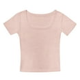 thumbnail image 1 of Liyamei Crop Tops For Girls Short Sleeve Shirt Girls Summer Tops Square Neck Slim Fit Tops Basic Tee Girls Crop Tops Size S/130, 1 of 4