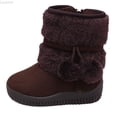 thumbnail image 1 of Liyamei Girls' Autumn And Winter Snow Boots Thick Soles Non Slip Warm Comfortable Solid Color Zipper Shoes Little Girls Boots Size 10.5, 1 of 3