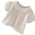 thumbnail image 1 of Liyamei Girls Baby Tops Short Sleeve Blouse Cute Casual Outfit Toddler Tee Sweet Versatile Summer Shirt For 0 3 Years Old Girls Crop Tops Size 1-2 Years, 1 of 3