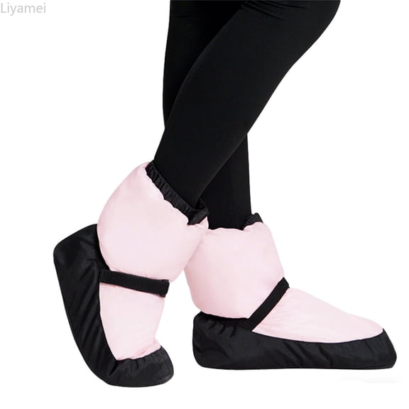 Liyamei Girls Ballet Sneakers Warm Lined Boots Soft Sole Dance Shoes For Practice Winter Lined Non Indoor Outdoor Casual Wear Size XS