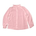 thumbnail image 1 of Liyamei Girls Casual Blouse Long Sleeve Ruffle Trim Plain Shirt Loose Fit Spring Summer Top For Kids Age 5 14 With Stand Collar Girls Summer Tops Size 9-10 Years, 1 of 3