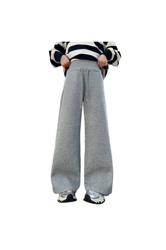 Girls Casual Pants Autumn Fashion Trousers With Curved Hem Loose Fit Comfortable Kids Bottoms For Daily Wear Girls Straight Leg Jeans Size Gray 5-6 Years