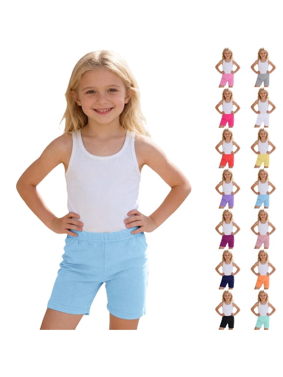 Girls Cotton Bike Shorts for Dance and Layering Size 0-5,Watermelon Red