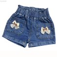 thumbnail image 1 of Liyamei Girls Denim Shorts with Elastic Waist for Summer Casual Toddler Wear Size 1-8,Blue, 1 of 4