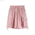 thumbnail image 1 of Liyamei Girls Drawstring Cargo Shorts with Wide Leg for Summer School Wear Size 7-15,Pink, 1 of 4
