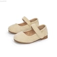 thumbnail image 1 of Liyamei Girls Dress Shoes Mary Jane Low Shoes Ballerinas Children Princess Shoes Wedding Shoes Flat Baby Evening Shoes Party School Shoes Girls Dress Sandals Size Beige 6-12 Months, 1 of 5