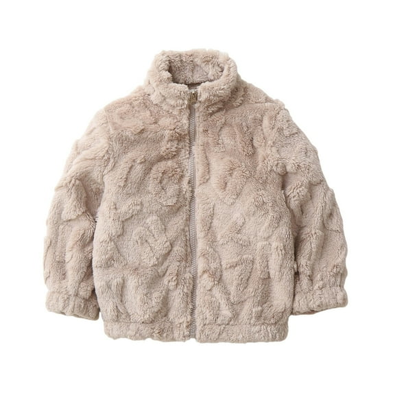 Liyamei Girls Jacket With Letter Print Stand Collar Outerwear Soft Cozy Winter Spring Autumn Kids Coat For Toddler For Girls 1 8 Years Girls Winter Coat Size 3-4 Years