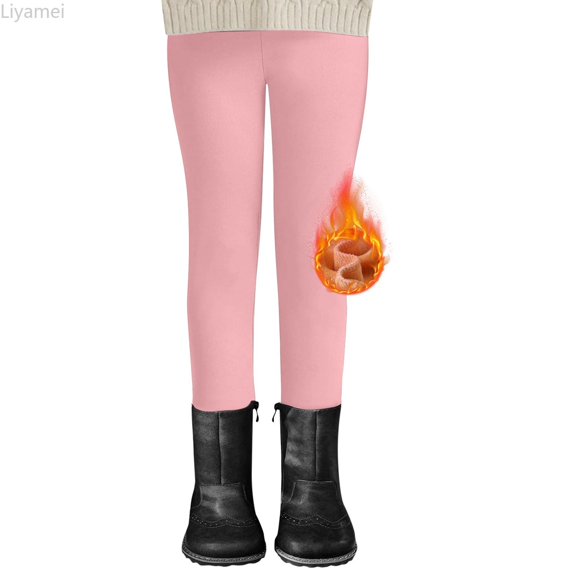 Liyamei Girls Lined Leggings with Embroidered Rabbit Design for Winter Warm Wear Size 2-7 Years