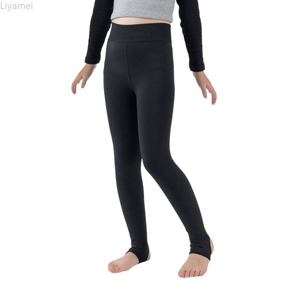 Liyamei Girls Lined Tights with Non Sole for Winter Dance Wear Size 3-15 Years