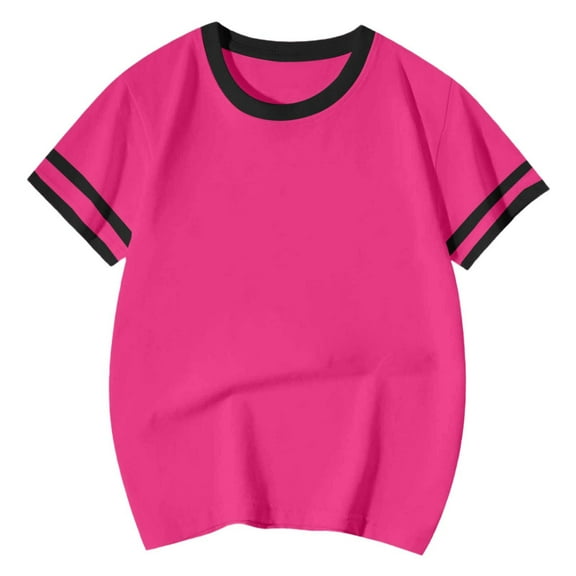 Liyamei Girls Graphic Short Sleeve Tops Casual Summer Tees For Toddler Kids Comfortable Daily Wear Cute Printed Shirts Girls Tops Size 3-4 Years