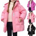 thumbnail image 1 of Liyamei Girls Hooded Padded Jacket with Zipper for Winter Warm Mid Length Coat Size 3-4 Years, 1 of 6