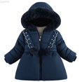 thumbnail image 1 of Liyamei Girls Hooded Padded Jacket with Zipper for Winter Warm Stylish Coat, 1 of 5