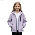 thumbnail image 1 of Liyamei Girls Hooded Rainproof Jacket with Detachable Hood for Outdoor Wear Size 11-12 Years, 1 of 6