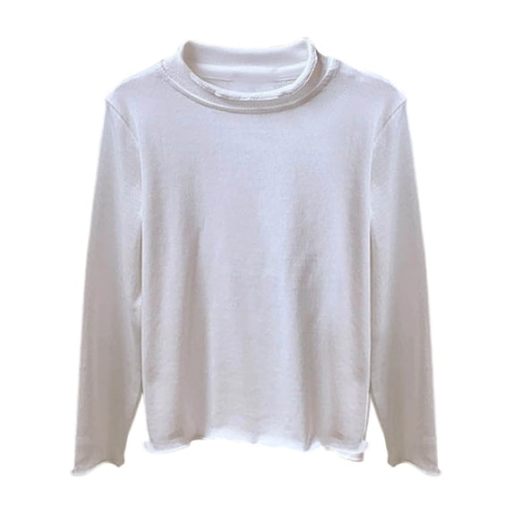 Liyamei Girls Long Sleeve Solid Color Basic Tee Soft Comfortable Casual Tops For Toddler Kids Winter Fall Layering Girls Tank Tops Size 4-5 Years