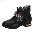 thumbnail image 1 of Liyamei Girls Mesh Lace Shoes Fashion Mesh Lace Ankle Boots Non Breathable Boots Girls Snow Boots Size 10.5, 1 of 2