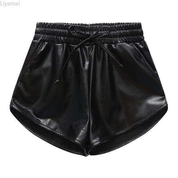 Liyamei Girls Metallic Shorts Sparkly Shiny Hot Pants Gold/Silver/Pink Outfit Size 110