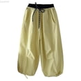thumbnail image 1 of Liyamei Girls Pants Outdoor Casual Hiking Trousers For Toddlers And Kids Comfortable Elastic Waist Summer Spring Playwear Girls Pants Size Yellow 5-6 Years, 1 of 3