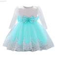 thumbnail image 1 of Liyamei Girls Ruffle Lace Bowknot Flower Dresses  Party Wedding Baby Girl Dress 6-12 Months, 1 of 5
