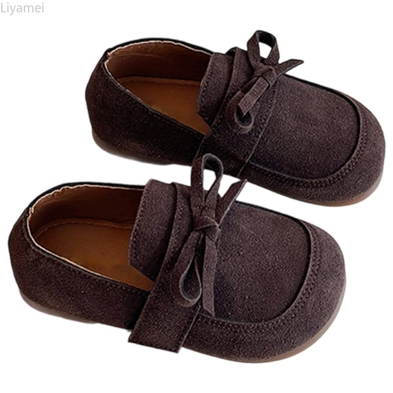 Liyamei Girls Sandals Toddler Soft Sole Mary Jane Shoes With Hook Loop Strap Comfortable Casual Walking Footwear For Baby Suitable For 15M 10Y Girls Dress Sandals Size Brown 3.5-4 Years