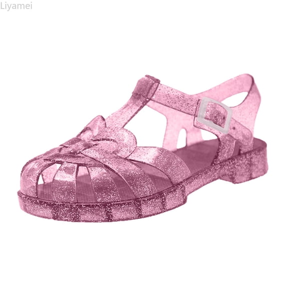 Liyamei Girls Sandals For Toddlers And Kids Breathable Open Toe Casual Shoes For Daily Wear Outdoor Play Summer Spring Fashion Footwear Girls Sparkly Sandals Size Red 7.5-8 Years