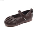 thumbnail image 1 of Liyamei Girls Sandals For Toddlers And Kids Comfortable Flat Shoes With Hook And Loop Closure Everyday Casual Wear With Dresses For Ages 2 7 Years Girls Dress Sandals Size Brown 4-4.5 Years, 1 of 4