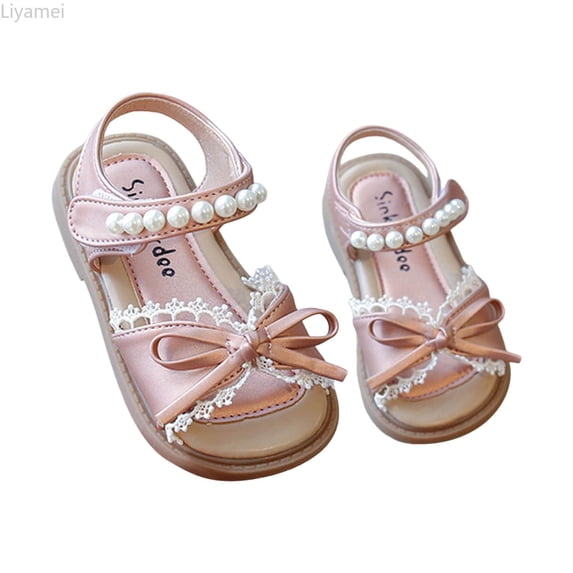 Liyamei Girls Sandals For Toddlers And Kids Comfortable Outdoor Summer Beach Shoes With Sole For Ages 12 Months To 7 Years Girls Dress Sandals Size Pink 6-7 Years