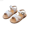 thumbnail image 1 of Liyamei Girls Sandals For Toddlers And Kids Soft Sole Roman Style Strappy Open Toe Casual Comfortable Beach Outdoor Indoor Play Shoes For Baby To Little Girls Girls Sandals Flat Comfortable Size 8.5, 1 of 5