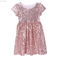 thumbnail image 1 of Liyamei Girls Sequin Dress Party Solid Toddler Baby Princess Dresses Little Girls Short Sleeve Wedding Gown 8 Y, 1 of 5
