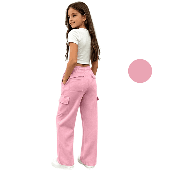 Liyamei Girls Soft Colorful Jogger Pants with Breathable Elastic Waist for School Size 5-14 Years