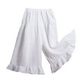 thumbnail image 1 of Liyamei Girls' Solid Color Lace Wide Leg Pants Girls Pants Size White 3-6 Months, 1 of 5