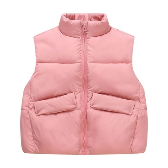 Liyamei Girls Solid Color Down Padded Vest Winter Warm Quilted Sleeveless Jacket Outerwear For Toddler Kids Lightweight Down Jacket for Teen Girls Size 11-12 Years