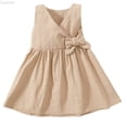 thumbnail image 1 of Liyamei Girls Summer Dresses V Neck Casual Dress For Toddlers 1 6 Years Elastic Waist Breathable Comfortable Outfit For Daily Wear Girls Summer Dresses 80, 1 of 3