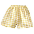 thumbnail image 1 of Liyamei Girls Summer Pants Toddler Casual Shorts Breathable Loungewear Plaid Sleepwear Comfortable Kids Clothing For Daily Wear Age 6 Months To 9 Years Girls Pants Size Yellow 6-12 Months, 1 of 2