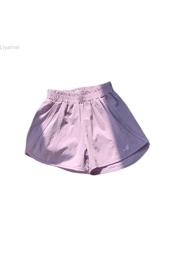 Girls Summer Shorts Casual Elastic Waist Comfortable Breathable Outdoor Play Short Pants For Toddler Kids Age 1 10 Years Girls Sweatpants Size Purple 7-8 Years