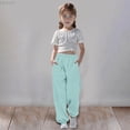 thumbnail image 1 of Liyamei Girls Sweatpants Kids Cotton Joggers Athletic Pants with Pockets for Girls Size Blue 3-4 Years, 1 of 5