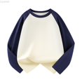 thumbnail image 1 of Liyamei Girls Tops, Kids Baseball Tee, Long Sleeve Raglan Shirt Soft Casual Top for Children Blue Size 5-6 Years, 1 of 5