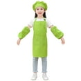 thumbnail image 1 of Liyamei Kid Art Smock Solid Color Apron Sleeve And Hat Three Piece Set For Children Printed Artist Painting Aprons Smocks With Long Sleeve Girls T-Shirts Size 3-6 Years, 1 of 2